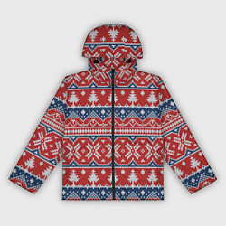 Ветровка с капюшоном женская New year pattern, цвет: 3D-черный