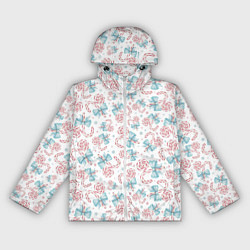 Ветровка с капюшоном женская Новогодние леденцы, цвет: 3D-белый