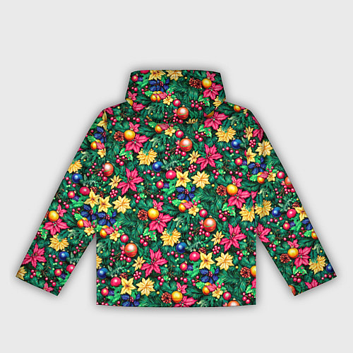 Женская ветровка Ёлочные шары и остролистный падуб / 3D-Черный – фото 2