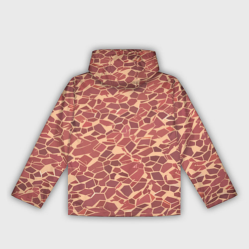 Женская ветровка Тёмно красные плитки на бежевом фоне / 3D-Черный – фото 2