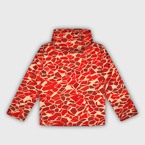 Женская ветровка Красные плитки на кремовом фоне / 3D-Черный – фото 2