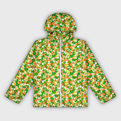 Ветровка с капюшоном женская Салат - Оливье, цвет: 3D-белый