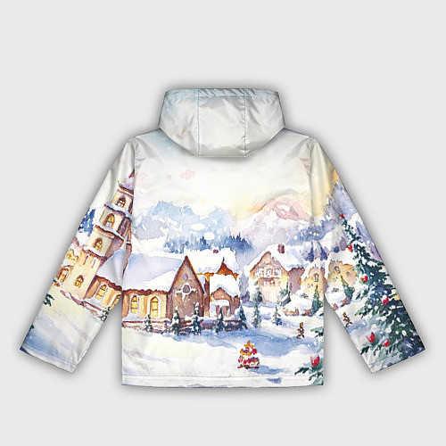 Женская ветровка Новогодний снежный город / 3D-Черный – фото 2