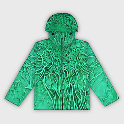 Ветровка с капюшоном женская Зелёный симбионт абстракция, цвет: 3D-черный