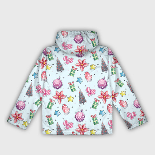 Женская ветровка Новогодний фон / 3D-Черный – фото 2