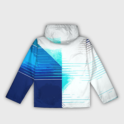 Женская ветровка Горизонтальные полосы на сине-белом фоне / 3D-Черный – фото 2