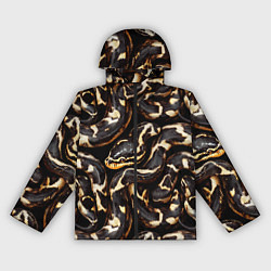 Ветровка с капюшоном женская Змея черно-белая, цвет: 3D-черный