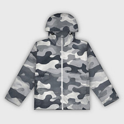 Ветровка с капюшоном женская Камуфляж армейский серый, цвет: 3D-белый