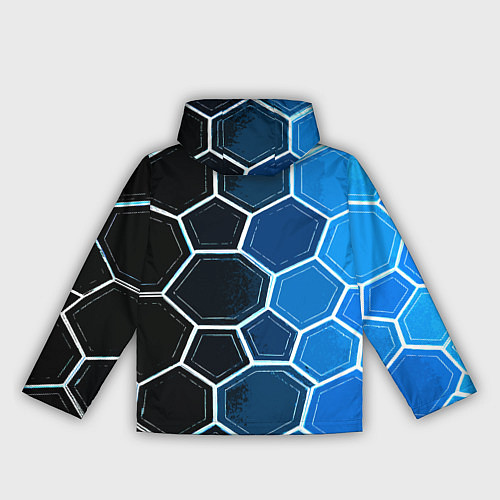 Женская ветровка Белые шестиугольники на чёрно-синем фоне / 3D-Черный – фото 2