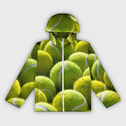 Ветровка с капюшоном женская Теннисные мячи, цвет: 3D-белый