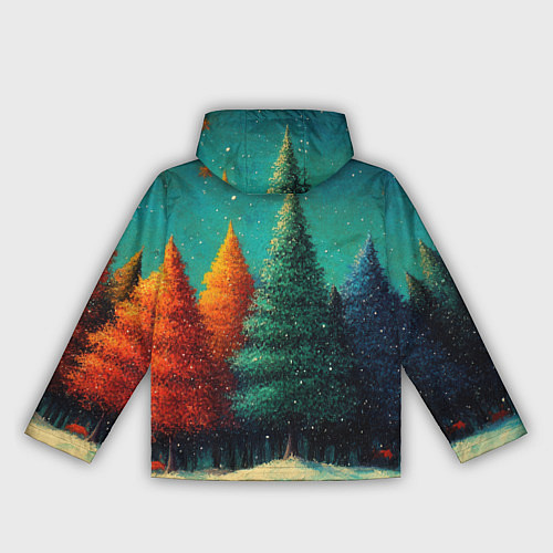 Женская ветровка Разноцветные елочки / 3D-Черный – фото 2