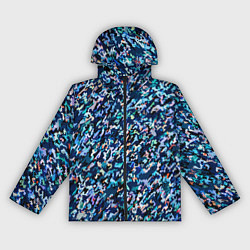 Ветровка с капюшоном женская Абстрактная текстура синий пёстрый, цвет: 3D-черный