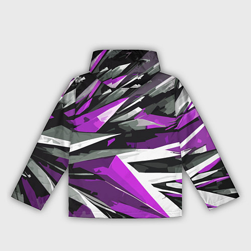 Женская ветровка Чёрно-фиолетово-белая абстракция / 3D-Черный – фото 2
