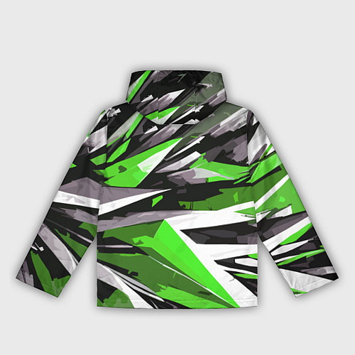 Женская ветровка Чёрно-зелёная-белая абстракция / 3D-Черный – фото 2