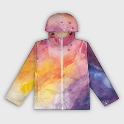 Ветровка с капюшоном женская Краски акварели, цвет: 3D-белый