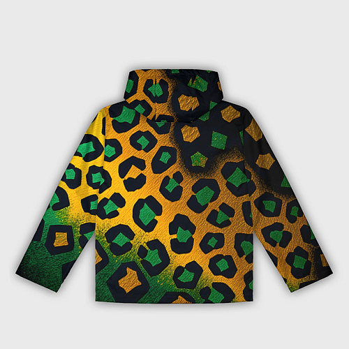 Женская ветровка Зеленые и золотые пятна леопарда / 3D-Черный – фото 2