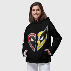 Ветровка с капюшоном женская Deadpool and Wolverine best friends, цвет: 3D-черный — фото 2