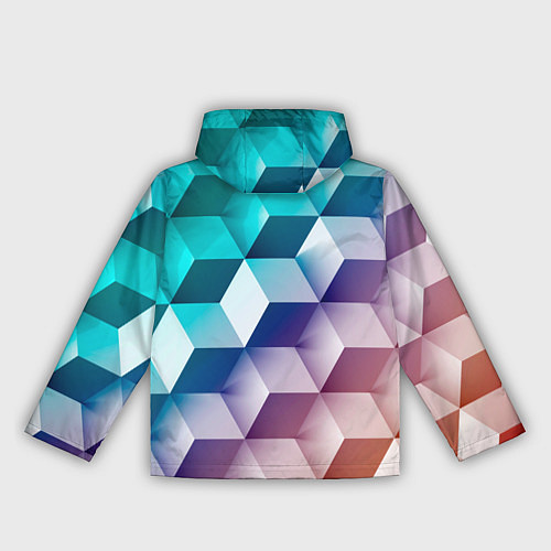 Женская ветровка Объёмные разноцветные градиентные кубы / 3D-Черный – фото 2