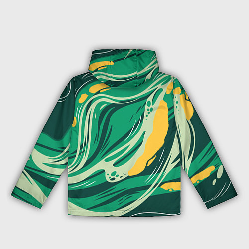 Женская ветровка Абстрактные полосы в зелёных тонах / 3D-Черный – фото 2