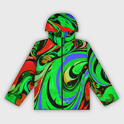 Ветровка с капюшоном женская Красно-зелёный узор, цвет: 3D-черный