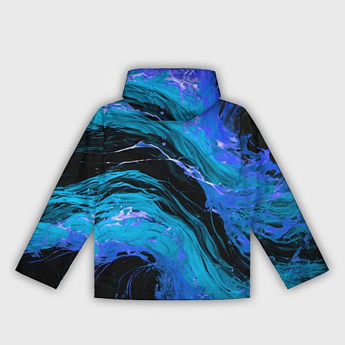 Женская ветровка Синие брызги на чёрном фоне / 3D-Черный – фото 2