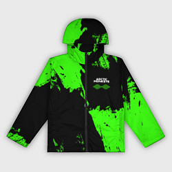 Ветровка с капюшоном женская Arctic Monkeys - Зеленые брызги, цвет: 3D-черный
