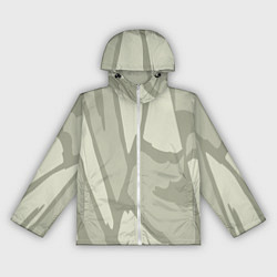 Ветровка с капюшоном женская Серо-зеленая абстрактная текстура, цвет: 3D-белый
