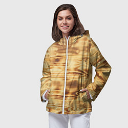 Ветровка с капюшоном женская Доски, цвет: 3D-белый — фото 2