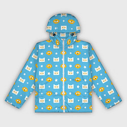 Ветровка с капюшоном женская Время приключений паттерн, цвет: 3D-белый
