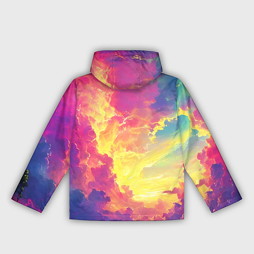 Женская ветровка Розовые облака на синем небе / 3D-Черный – фото 2