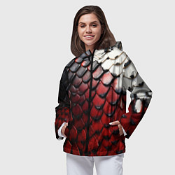 Ветровка с капюшоном женская Змеиная броня, цвет: 3D-черный — фото 2