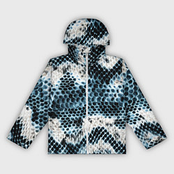 Ветровка с капюшоном женская Из кожи змеи, цвет: 3D-белый