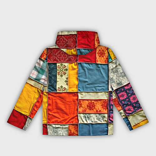 Женская ветровка Пэчворк из ярких тканей / 3D-Черный – фото 2