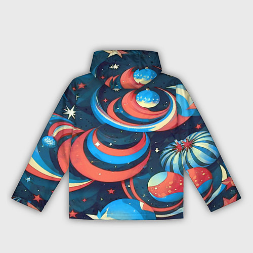 Женская ветровка Абстракция ёлочных игрушек / 3D-Черный – фото 2