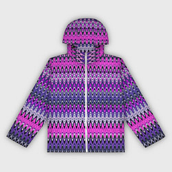 Ветровка с капюшоном женская Сиренево-розовый узоры, цвет: 3D-белый