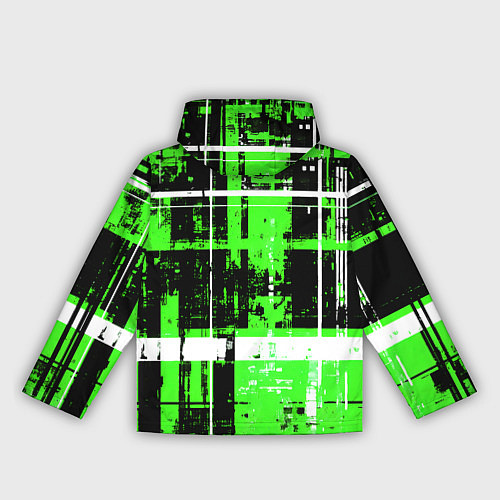 Женская ветровка Зелёно-белый гранж на чёрном фоне / 3D-Черный – фото 2