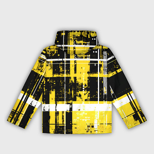 Женская ветровка Жёлто-белый гранж на чёрном фоне / 3D-Черный – фото 2