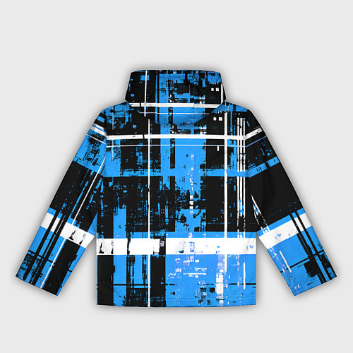 Женская ветровка Сине-белый гранж на чёрном фоне / 3D-Черный – фото 2