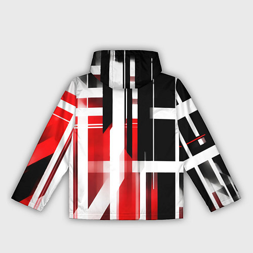 Женская ветровка Чёрно-красные вертикальные и горизонтальные полосы / 3D-Черный – фото 2