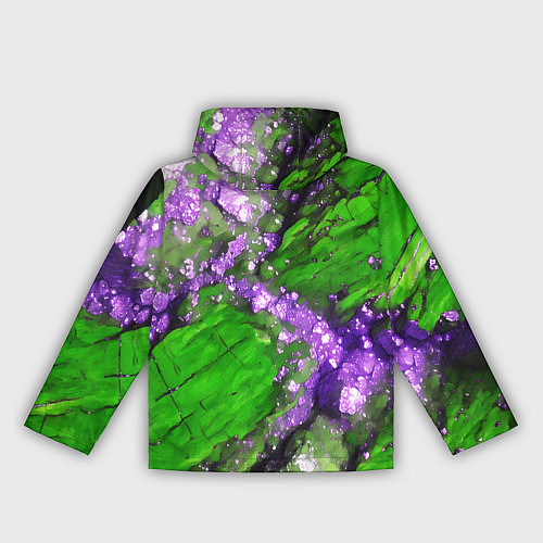 Женская ветровка Фиолетовый минерал в зелёном камне / 3D-Черный – фото 2