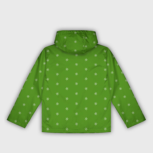 Женская ветровка Снежинки на зеленом / 3D-Черный – фото 2
