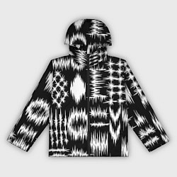 Ветровка с капюшоном женская Штриховка - геометрическая абстракция, цвет: 3D-черный