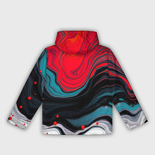 Женская ветровка Абстракция эбру / 3D-Черный – фото 2