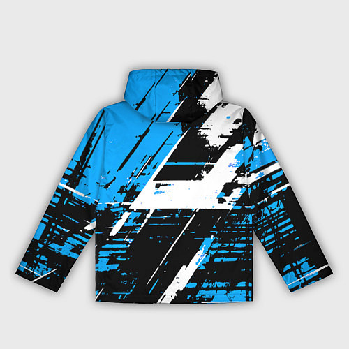 Женская ветровка Diagonal black and white stripes on a blue backgro / 3D-Черный – фото 2