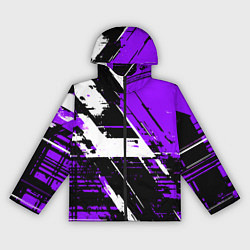 Ветровка с капюшоном женская Diagonal black and white stripes on a purple backg, цвет: 3D-черный