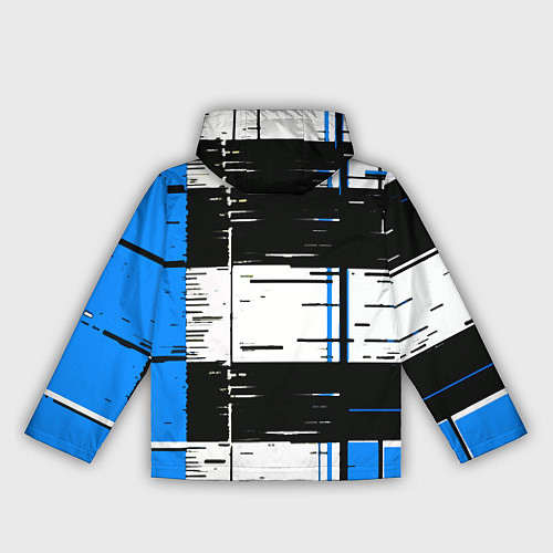 Женская ветровка Синие и чёрные полосы на белом фоне / 3D-Черный – фото 2