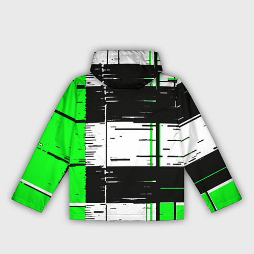 Женская ветровка Зелёные и чёрные полосы на белом фоне / 3D-Черный – фото 2