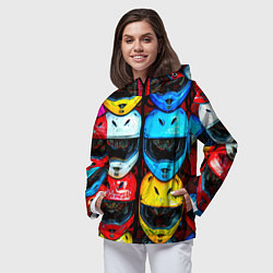 Ветровка с капюшоном женская Шлемы BMX, цвет: 3D-черный — фото 2