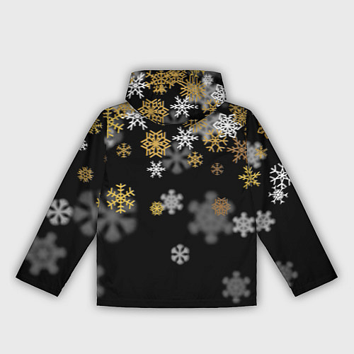 Женская ветровка Снежинки объемные золотистые / 3D-Черный – фото 2