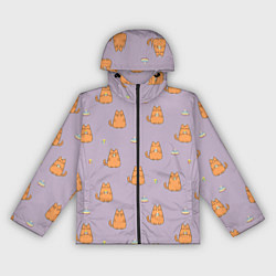 Ветровка с капюшоном женская Праздничный кот Рыжинс, цвет: 3D-черный